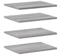 QJBSAVVA Porta Oggetti Bagno Mensole Cameretta Mensola Angolare Da Muro Mensole Angolari Da Parete - Mensole Parete 4pz Grigio Sonoma 40x30x1,5cm Legno Multistrato per Soggiorno Ufficio Sala Studio