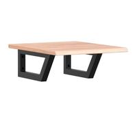 QJBSAVVA Ripiano Lavabo Sospeso in Rovere e Acciaio 40x50 cm | Base lavabo sospesa salvaspazio con telaio in metallo nero e top in legno, ideale per bagno moderno e lavanderia.