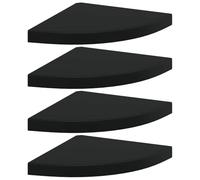 QJBSAVVA Scaffalatura angolare 4 pezzi, nero, 35 x 35 x 3,8 cm, in MDF a nido d'ape e metallo, design moderno, robusto e durevole per libri, decorazioni, oggetti da collezione, scaffale angolare per