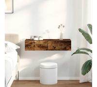 QJBSAVVA Scaffale a Parete con Cassetti Fumo 80x33x17 cm in Truciolato, Mensola da Muro Portaoggetti con Ripiano Espositivo per Soggiorno Camera Bagno