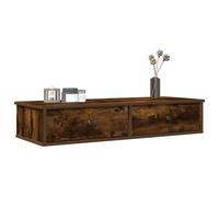 QJBSAVVA Scaffale a Parete con Cassetti in Truciolato Fumo 100x37,5x19cm, Mensola da Parete Portaoggetti per Decorazione Casa, Stabile e Durevole per Soggiorno Camera da Letto