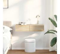 QJBSAVVA Scaffale a Parete con Cassetti in Truciolato Sonoma 80x33x17 cm Mensola da Muro Decorativa con Spazio Portaoggetti per Soggiorno Camera Bagno Salvaspazio