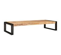 QJBSAVVA Scaffale da bagno, 120 x 50 x 23 cm, in legno di mango massiccio grezzo e ferro, moderno scaffale in design industriale per asciugamani e accessori da bagno, marrone