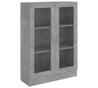 QJBSAVVA Scaffale per vetrine, grigio cemento, 82,5 x 30,5 x 115 cm, con 3 scomparti e materiale in legno di alta qualità, moderna libreria per soggiorno, ufficio e corridoio