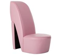 QJBSAVVA Scarpa da donna con tacco a spillo Poltrona Lounge Chair in ecopelle rosa Design moderno 43 x 82,5 x 85,5 cm, comoda per soggiorno, camera da letto e tavolo da toeletta