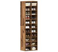 QJBSAVVA Scarpiera Alta e Stretta in Legno Antico 54x34x183 cm con 22 Ripiani, Portascarpe Salvaspazio per Ingresso, Organizzatore Scarpe in Legno Multistrato Durevole