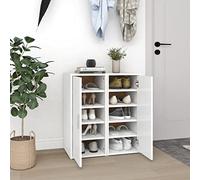 QJBSAVVA Scarpiera Bianca con 5 Ripiani, in Legno Multistrato Salvaspazio, 32x35x70 cm, 2 Pezzi, Design Semplice per Organizzazione Scarpe in Ingresso o Casa