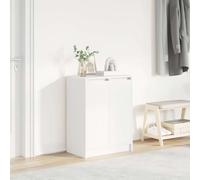 QJBSAVVA Scarpiera Bianca Portascarpe Salvaspazio in Legno Multistrato con 2 Ante e 8 Ripiani 57x34x76 cm per Ingresso Elegante e Organizzato