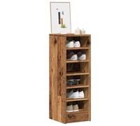 QJBSAVVA Scarpiera Legno Vecchio con 6 Ripiani, Mobile Scarpiera Salvaspazio 32x35x92 cm per Ingresso, Organizzatore Scarpe in Truciolato Stabile