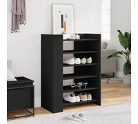 QJBSAVVA Scarpiera Nera in Legno Multistrato Salvaspazio per Ingresso, Alta e Stretta 74,5x37,5x100 cm, Organizzatore Scarpe con Ripiani per Tenere Ordine