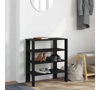 QJBSAVVA Scarpiera Nera in Truciolato per Ingresso, Portascarpe Salvaspazio 61x32x70 cm con Ripiano e Montaggio a Parete