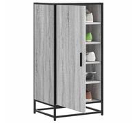 QJBSAVVA Scarpiera Salvaspazio con Anta in Legno Multistrato Grigio Sonoma 48x38x97,5 cm per Ingresso - Organizzatore Scarpe con Ripiano Superiore
