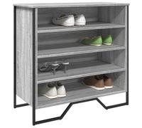 QJBSAVVA Scarpiera Salvaspazio con Piano d'Appoggio per Ingresso ed Esterno, Grigio Sonoma 80x38x78 cm, Mobile Organizzatore Scarpe in Legno Multistrato e Metallo
