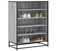 QJBSAVVA Scarpiera Salvaspazio Grigio Sonoma Legno Multistrato Metallo 75x38x97,5 cm con 5 Scomparti Mobile Stabile per Ingresso Organizzatore Scarpe