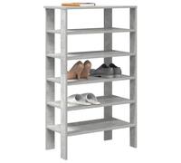 QJBSAVVA Scarpiera Salvaspazio in Truciolato Grigio Cemento 61x32x105 cm, Mobile per Ingresso con Scaffali Organizzatore Scarpe per Corridoio e Anticamera
