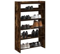 QJBSAVVA Scarpiera Salvaspazio in Truciolato Rovere Fumo 60x25x100 cm con Mensole e Piano Superiore, Organizer per Scarpe Design Sottile per Ingresso Corridoio Anticamera
