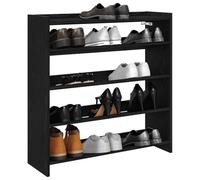 QJBSAVVA Scarpiera Salvaspazio Nero in Legno Multistrato con Ripiano Organizzatore per Scarpe Stretto e Alto 80x25x81 cm per Ingresso e Corridoio