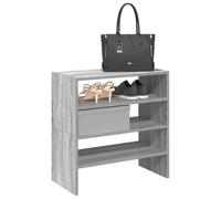 QJBSAVVA Scarpiere Impilabili 2 Pezzi Grigio Sonoma, Portascarpe Salvaspazio per Ingresso 60x30x30,5 cm con Due Opzioni Montaggio, Mobile Organizer per Scarpe in Truciolato