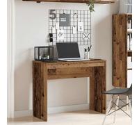 QJBSAVVA Scrivania Computer 90x40x72 cm Tavolo da Lavoro Legno Antico | Postazione da studio compatta per camera da letto e studio, realizzata in truciolato finitura legno antico.