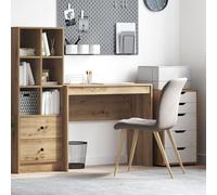 QJBSAVVA Scrivania da Ufficio Piccola con Cassetto, Design Moderno in Rovere Artigianale e Pannello Truciolare, Dimensioni 90x40x76cm per Ufficio Domestico e Studio Salvaspazio