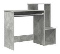 QJBSAVVA Scrivania Porta PC Studio Grigio Cemento 106x41x88.5 cm | Superficie compatta con mensole integrate, ideale per ottimizzare lo spazio in camera da letto, studio e ufficio domestico.
