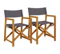 QJBSAVVA Sedia da Balcone Poltrona da Esterno Terrazzo Sedia Cucina Moderna Poltrone Giardino - Sedie da Regista Pieghevoli 2 pz Grigio Scuro in Tessuto per Sala Da Pranzo Cucina Giardino Soggiorno