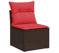 QJBSAVVA Sedia da Giardino Poly Rattan Marrone con Cuscino Contenitore | Poltrona modulare da esterno per giardino e balcone, dotata di vano sotto la seduta e cuscino sfoderabile lavabile.