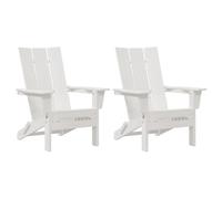 QJBSAVVA Sedie Balcone Poltrona da Giardino Esterno Sedia da Giardino - Sedie Adirondack Pieghevoli 2 pcs Bianca 74.5x80.5x90 cm HDPE, Sedia Adirondack Pieghevole Bianca 74.5x80.5x90 cm HDPE