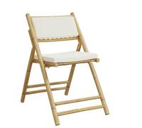 QJBSAVVA Sedie da Balcone Poltrona da Esterno Terrazzo Sedia da Giardino Poltrona Balcone - Sedie da Bistrot Pieghevoli 6 pz Cuscini Bianco Crema in Bambù per Cucina Terrazzo Giardino Balcone