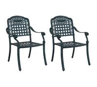 QJBSAVVA Sedie Soggiorno Poltrona da Giardino Esterno da Sedie Moderne Sala da Pranzo - Sedia da giardino 2 pezzi Verde in alluminio pressofuso per Sala Da Pranzo Terrazzo Soggiorno