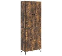 QJBSAVVA Set 2 Armadi da Soggiorno in Legno Ingegnerizzato Rovere Fumo | Mobiletto multiuso e pensile sospeso salvaspazio con 4 ante per soggiorno e ufficio domestico.