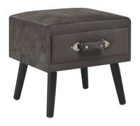 QJBSAVVA Set 2 Comodini Grigi 40x35x40 cm in Velluto e Legno con Cassetto | Tavolini da notte versatili per camera da letto e salotto, utilizzabili anche come pouf imbottiti con cassetto.