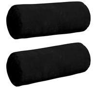 QJBSAVVA Set 2 Cuscini a Rullo 15x40 cm Nero in Microfibra