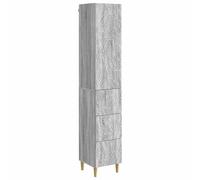 QJBSAVVA Set 2 Mobiletti Multiuso Grigio Sonoma 33x34,5x90 cm | Soluzione salvaspazio flessibile composta da mobile da terra e pensile per soggiorno, studio o camera da letto.
