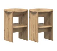 QJBSAVVA Set 2 Mobili Laterali Rovere Artigianale 40x50 cm | Mobiletti in legno ingegnerizzato con ripiani interni per organizzare casa, ideali per camera da letto e soggiorno.