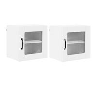 QJBSAVVA Set 2 Pensili da Cucina a Parete Bianco PORTO | Doppio pensile murale in legno ingegnerizzato con 2 ripiani interni per ottimizzare lo spazio in cucina e dispensa.