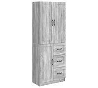 QJBSAVVA Set 2 Pezzi Mobiletti Soggiorno e Parete Grigio Sonoma | Soluzione d'arredo modulare per soggiorno e ingresso, dotata di 3 cassetti e 3 ante per riordinare gli spazi della casa.