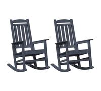 QJBSAVVA Set 2 Sedie a Dondolo da Giardino in Polietilene Blu Navy