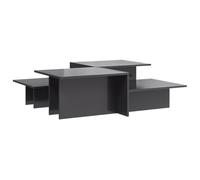 QJBSAVVA Set 2 Tavolini da Salotto Grigio Lucido 111.5x50x33 cm