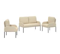 QJBSAVVA Set 3 Divani Moderni Crema 115x56x80 cm in Legno e Metallo