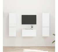 QJBSAVVA Set basso per TV bianco lucido, 30 x 31 x 60 cm, moderna credenza con ante scorrevoli e gestione dei cavi integrata per soggiorno, ufficio