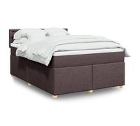 QJBSAVVA Set completo per letto a molle, 160 x 200 cm, con materasso e topper, colore marrone scuro, illuminazione a LED, collegamento USB, design moderno per camera da letto, camera dei ragazzi