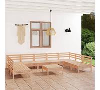 QJBSAVVA Set da 10 pezzi da giardino in pino massiccio, 63,5 cm, salvaspazio, modulare, resistente alle intemperie, per balconi/terrazze