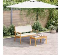 QJBSAVVA Set da balcone 2 pezzi in legno di acacia, 75 x 40 x 38 cm, con panca e tavolo, design moderno, robusto e durevole, per balconi, terrazze e piccoli angoli esterni