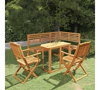 QJBSAVVA Set da bistro in legno di acacia, 90 x 50 cm, pieghevole, per balcone, giardino, lounge rustico, marrone, resistente alle intemperie, salvaspazio, per piccoli balconi e terrazzi