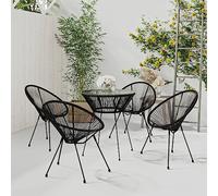 QJBSAVVA Set da pranzo da giardino in rattan PVC impermeabile, diametro 70 cm, struttura in acciaio verniciato a polvere, design moderno, robustezza e durata per balcone, terrazza, campeggio