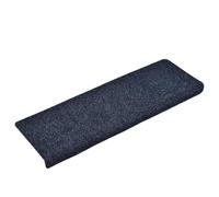 QJBSAVVA Set di 15 tappetini per gradini autoadesivi, 65 x 21 x 4 cm, blu, antiscivolo, rettangolari, in polipropilene, per scale interne, silenziosi e lavabili
