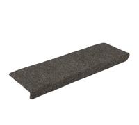 QJBSAVVA Set di 15 tappetini per gradini autoadesivi, 65 x 21 x 4 cm, colore antracite, bordo rettangolare, antiscivolo, in tessuto non tessuto agugliato, per ridurre il rumore e proteggere le scale