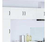QJBSAVVA Set di 2 armadietti da cucina, bianco lucido, 50 x 31 x 40 cm, in legno dal design moderno, robusta vetrina da parete con porta per cucina, bagno, corridoio