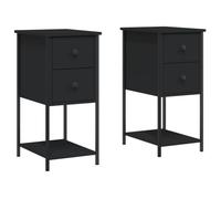 QJBSAVVA Set di 2 comodini, 32 x 42 x 70 cm, con struttura in metallo e ripiano, consolle sottile per camera da letto e soggiorno, in legno